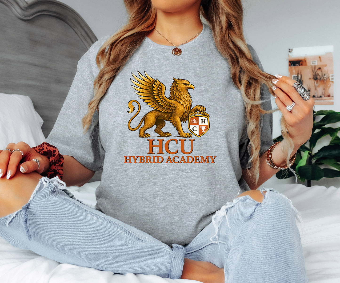 HCU Hybrid Academy Adult Logo Tee