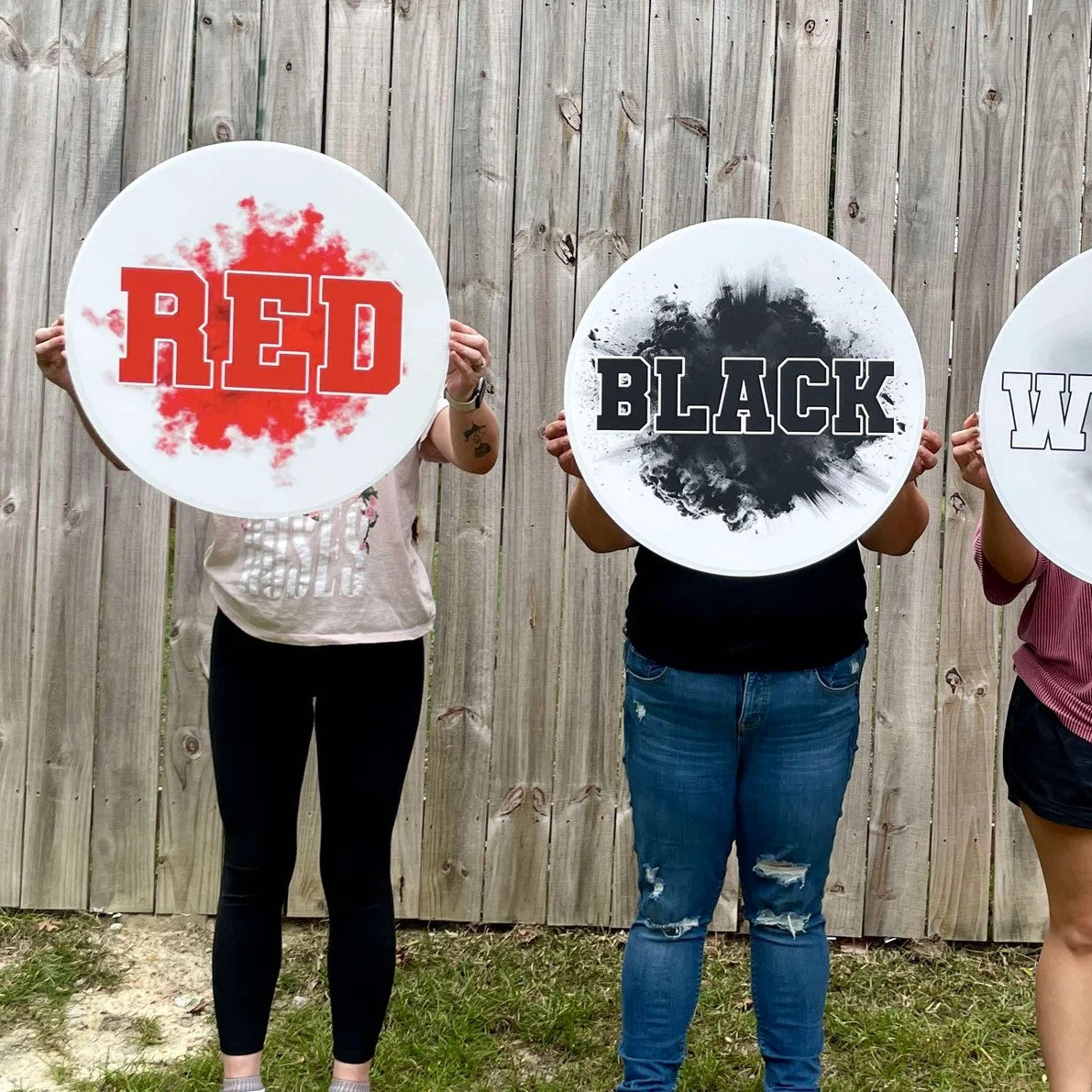 Custom Cheer Signs | Circle, Square & Rectangle with or without Handles